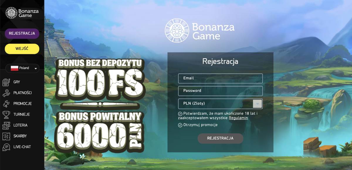 bonanza game casino rejestracja