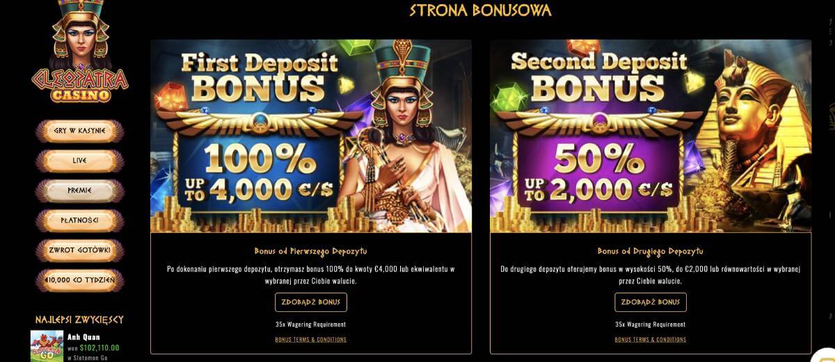 casino cleopatra bonus