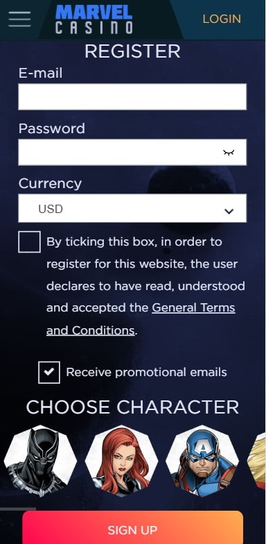 marvel registration