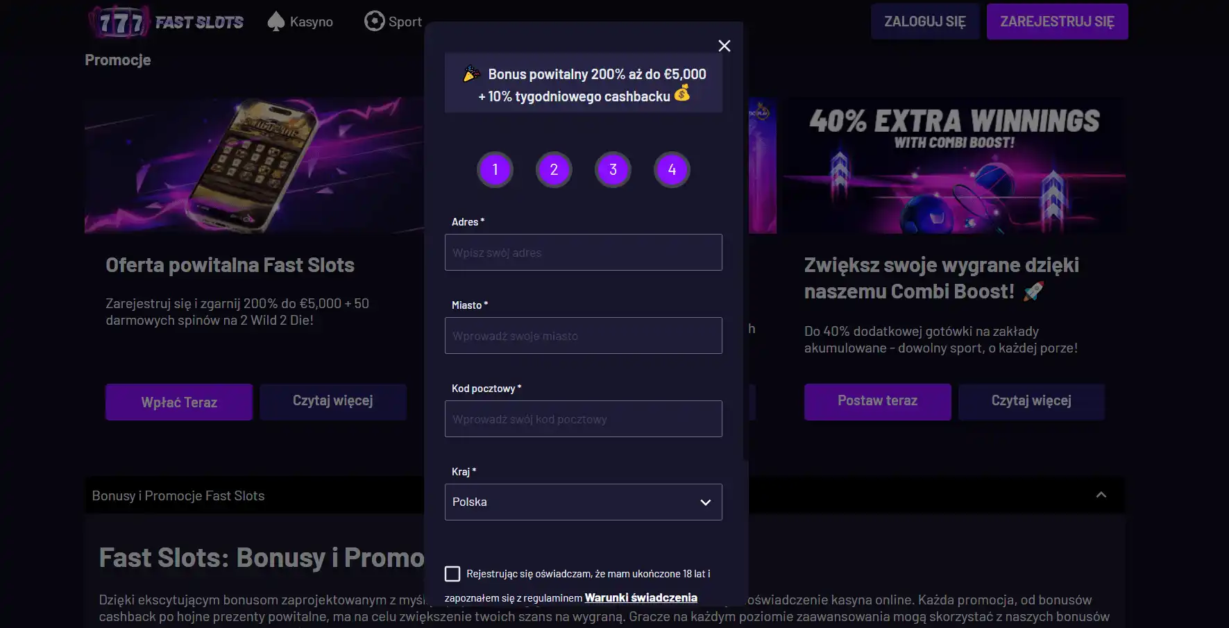 fast slots rejestracja