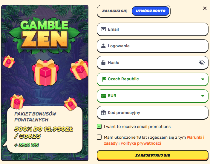 gamblezen rejestracja