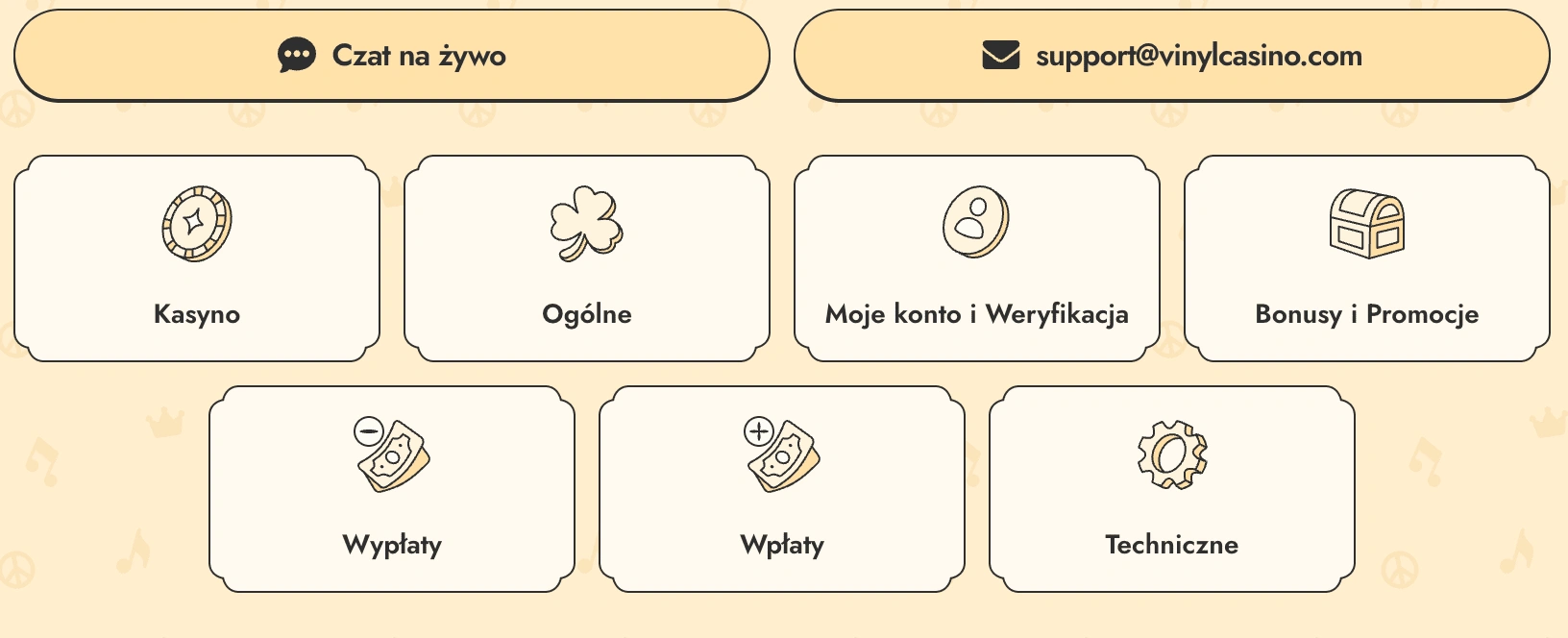 vinyl casino support